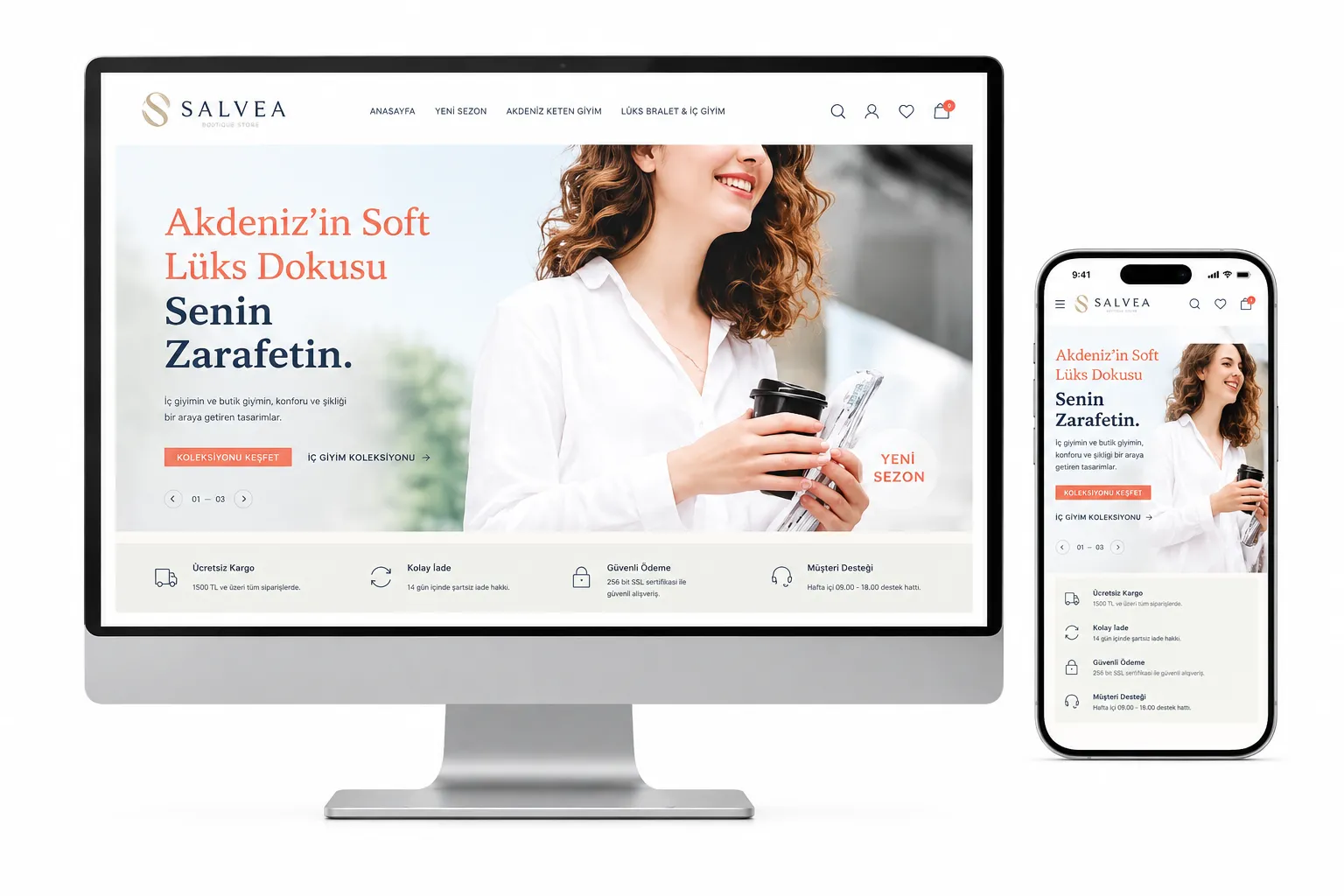 Salvea Butik Eticaret Sitesi - Hazır Web Sitesi Tasarımı Önizleme